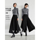 梵希蔓黑色垂墜感闊腿裙褲女2025年春秋冬百搭長(cháng)款設計感休閑褲 M9588 黑色 XL