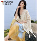 啄木鳥(niǎo)2025款民族風(fēng)披肩純色鏤空外搭女云南旅游披風(fēng)春秋針織開(kāi)衫斗篷 米白色 均碼
