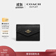 蔻馳（COACH）奧萊女士女包扁平卡包小巧便攜零錢(qián)包 IM/黑色