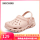 斯凱奇（Skechers）女鞋洞洞鞋透氣拖鞋軟彈輕質(zhì)休閑涼鞋111564 玫瑰紅色/ROS 37