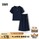 森馬（Semir）套裝女小心機(jī)短上衣高腰半身裙2025夏拼接蕾絲兩件套107425117010