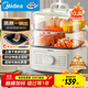 美的（Midea）電蒸鍋 電煮鍋電火鍋多功能鍋家用電鍋蒸蛋器蒸包子鍋電熱鍋10.8升三層大容量多用途鍋ZGE2323Z02