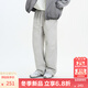 KAMA卡瑪個(gè)性字母刺繡直筒休閑褲2025新款秋季男裝做舊風(fēng)合體長(cháng)褲 灰色 M