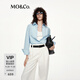 MO&Co.【C+系列】襯衫2025秋新品意大利工藝細支棉中性MBE3SHT010 冰灰藍色 S /160