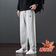 Y-3阿迪三葉草男士加絨運動(dòng)褲秋冬新款純棉衛褲直筒寬松保暖休閑長(cháng)褲 灰色 淺灰色春秋款 2XL 建議140-160斤