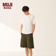 無(wú)印良品（MUJI）男式 天竺編織圓領(lǐng)短袖T恤 男士打底衫男款 男裝 白色 M (170/92A)