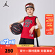 NIKE JORDAN 耐克AJ籃球服套裝23號球衣夏季兒童籃球背心+短褲2件套 正黑色 120 /60 【建議身高110-116cm】