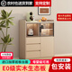 兔鶻實(shí)木餐邊柜一體靠墻儲物柜客廳家用茶水柜輕奢酒柜廚房收納柜矮柜 奶咖色 單門(mén)三抽長(cháng)80深40高115
