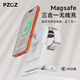PZOZ【國家3C認證】三合一磁吸無(wú)線(xiàn)充電器適用蘋(píng)果iphone17手機S11手表iwatch充電寶帶支架底座Magsafe 白【附10000mAh磁吸充電寶 + TC快充線(xiàn)】