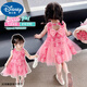 迪士尼寶寶女童夏季連衣裙2025新款韓版洋氣珍珠玫瑰花甜美時(shí)尚公主紗裙夏裝 粉色 110 建議100-110cm4-5歲