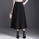半身裙女顯瘦黑色百褶裙冬季新款高腰A字裙通勤修身時(shí)尚百搭顯瘦 黑色 M