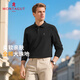 夢(mèng)特嬌（MONTAGUT）長(cháng)袖POLO衫男士春季翻領(lǐng)新疆棉親膚本命年商務(wù)休閑T恤 黑色 L
