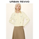UR秋季新款女裝休閑蝴蝶結花卉提花針織開(kāi)衫UYY950136 淺黃色 M