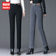黛姿茹直筒牛仔褲女2025新款秋冬季中年媽媽女褲大碼彈力寬松加絨煙管褲 煙灰色【常規款】 L (28) 推薦105-115斤