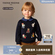 Teenie Weenie Kids小熊童裝25年新款秋冬男女寶寶加絨假兩件衛衣 藏青色 100 cm