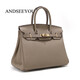 ANDSEEYOU手提包女 頭層牛皮鉑金包大容量高級感通勤真皮女包春節禮物