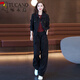 啄木鳥(niǎo)（TUCANO）酒紅色休閑運動(dòng)套裝女衛衣外套女款2025年最新款時(shí)尚高端兩件套裝 黑色 L 105-120斤