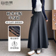 自由系毛呢半身裙女秋冬季2025新款高腰顯瘦垂順大擺裙氣質(zhì)復古百搭長(cháng)裙