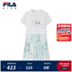 FILA斐樂(lè )兒童童裝連衣裙2025年秋季新款女童中大童百褶針織長(cháng)裙 標準白-WT 150