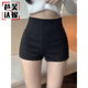 芭芙達妮夏季薄款短褲女2025新款修身黑色短褲高腰熱褲熱辣緊身超短褲子 黑色【常規款】 S