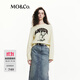 MO&Co.毛衣針織衫綿羊毛絨感小熊寬松美式復古圓領(lǐng)花灰摩安珂 淺黃色 L 170