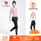 駱駝（CAMEL）瑜伽套裝女加絨運動(dòng)服兩件套 Y23CA4L0016A 花茶粉/黑 L