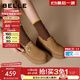 百麗（Belle）千層可頌質(zhì)感勃肯鞋女2025秋新款商場(chǎng)厚底增高休閑鞋E4S1DCM5預售 棕色 37