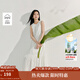 茵曼（INMAN）白色純棉立體刺繡連衣裙2025夏季女裝新品無(wú)袖寬松顯瘦背心裙 珍珠白 M