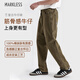 MARKLESS秋冬全棉簡(jiǎn)約寬松休閑褲牛仔布男士直筒百搭長(cháng)褲 4801 臟橘色 M 