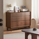 林氏家居北歐胡桃色橡膠木六斗柜客廳靠墻收納柜子抽屜儲物柜林氏木業(yè)UM4E