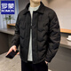 羅蒙（ROMON）高端輕奢麥穗拼接羽絨服男士秋冬季2026新款保暖潮襯衫式羽絨夾克 黑色 XL 【130-150斤】