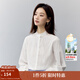茵曼（INMAN）純棉法式通勤花邊立領(lǐng)襯衫女2025春季氣質(zhì)高級感時(shí)尚長(cháng)袖襯衣 珍珠白 L
