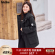 MsShe【三防羽絨服】大碼女裝2025冬裝胖mm戶(hù)外保暖90%白鴨絨外套 黑色現貨 3XL