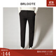Brloote/巴魯特毛呢休閑褲男彈力修身長(cháng)褲秋冬商務(wù)休閑西褲 黑色 170/78A