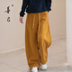 善己冬季新款加絨加厚百搭高腰寬松直筒休閑褲2025休閑闊腿彎刀褲 金盞黃 XL 【現貨發(fā)售】