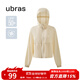 ubras輕薄蟬翼防曬衣女外套后背捏褶連帽透氣戶(hù)外服 馥芮白色 XL