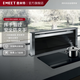 意米特（EMEET）383D自動(dòng)升降式油煙機 中島島臺西廚西餐廳開(kāi)放式廚房油煙機 嵌入隱藏式油煙機 內循環(huán)油煙機 70CM長(cháng)度 左出風(fēng)
