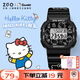正港三麗鷗學(xué)生手表初高中生青少年電子表兒童高顏值防水女生開(kāi)學(xué)禮物 凱蒂貓-涂鴉黑色X【防水-鬧鐘】