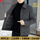 名郎（MELLEN）正品高端品牌翻領(lǐng)毛呢羽絨服男短款呢子大衣冬季新款加厚外套冬裝 高檔黑灰色【現貨速達】 冬季 2XL 建議【155-175斤】