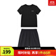 安德瑪（Under Armour）兒童夏季運動(dòng)套裝夏款短褲短袖套裝男大童短袖梭織短褲套裝 黑T黑短褲 150