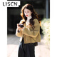 LISCN黃色毛呢外套女秋冬高級感2025新款赫本風(fēng)奶系穿搭小個(gè)子短款上衣 外套 M