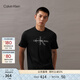 Calvin KleinJeans夏季男女情侶潮流多色休閑通勤ck印花純棉短袖針織T恤上衣 UB1-太空黑 XL