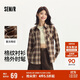 森馬（Semir）長(cháng)袖襯衫女中長(cháng)款慵懶寬松落肩秋季chic復古格紋襯衣101524105004