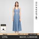 歌力思（ELLASSAY）2025夏季新款棉氣質(zhì)設計感蕾絲拼接牛仔吊帶連衣裙女EWE361N01900 牛仔藍 S