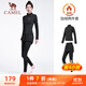 駱駝（CAMEL）瑜伽套裝女加絨運動(dòng)服兩件套 Y23CA4L0016A 幻影黑 M