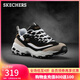 斯凱奇（Skechers）黑白金熊貓鞋老爹鞋男女同款運動(dòng)增高復古666114 黑色/金色/BKGD 40