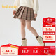 巴拉巴拉童裝兒童半身裙秋冬裝女童短裙子學(xué)院風(fēng)百褶裙毛呢潮202423112002