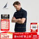 諾帝卡（NAUTICA）【商場(chǎng)同款】男裝夏季款透氣帶彈彩色條紋短袖POLO男KO3204 藏青4NV L