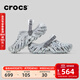 卡駱馳（CROCS）波波大理石紋洞洞鞋舒適輕便男沙灘鞋包頭拖鞋女鞋|208454 月光灰/彩色-1NL 41 /42(260mm)
