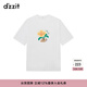 DZZIT地素短袖T恤春秋時(shí)尚通勤白色短袖印花設計感上衣女 漂白色 XS